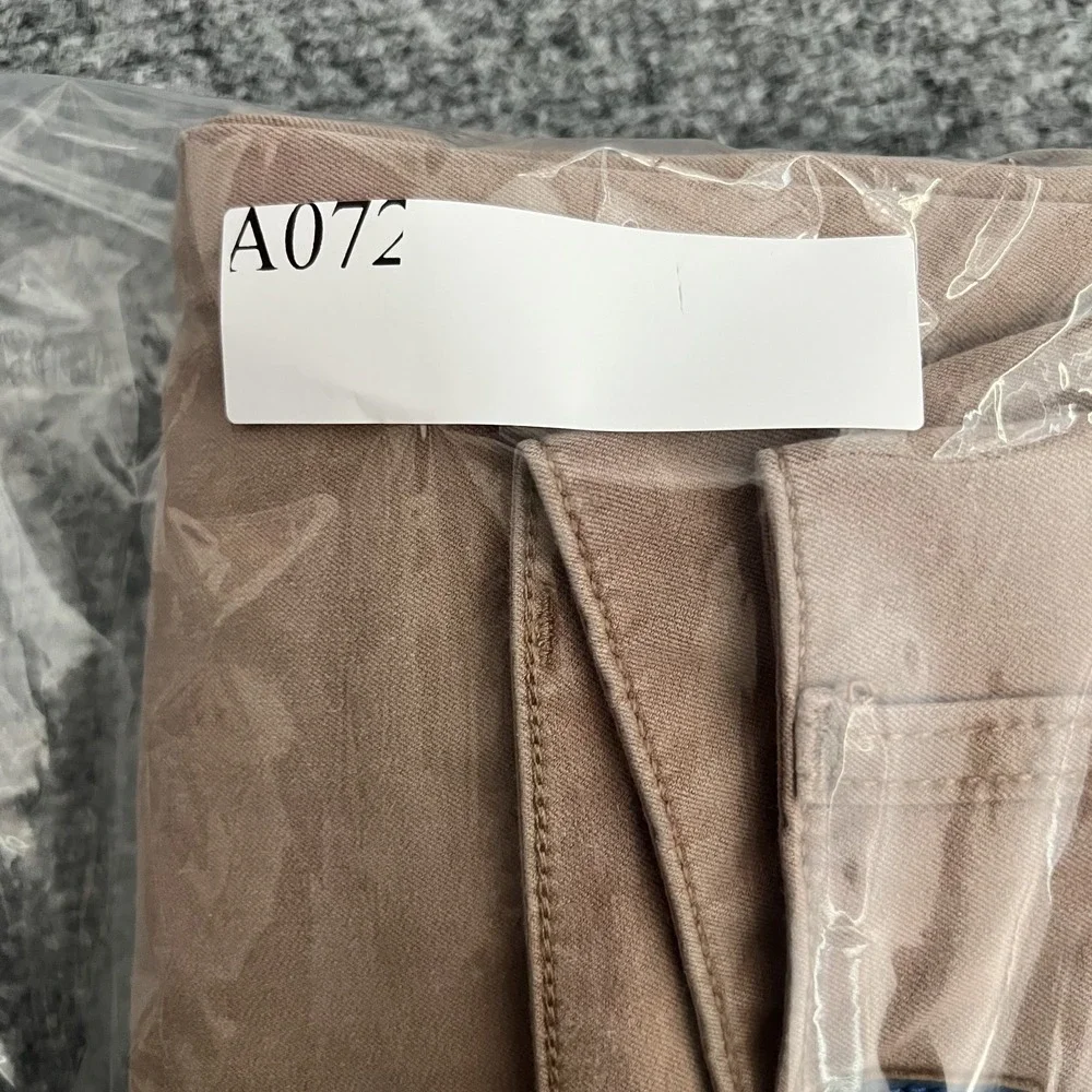 Mugsy Belmonts Slim Straight Stretch Chino Pants Tan Brown Men 34x30